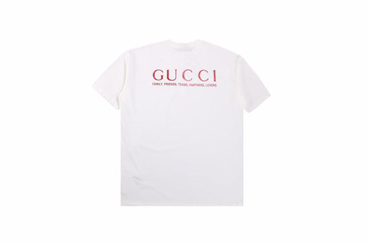 Gucci Ancor. T-shirt (white) Unisex Streetwear Limited Edition - <span>Stylish white t-shirt featuring a red 'GUCCI ANCOR.' graphic with event details on the chest.