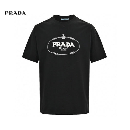 Prada Milano Logo T-shirt - Black Unisex Streetwear Limited Edition - <span>This Prada Milano t-shirt features a classic design with a black and white Prada Milano