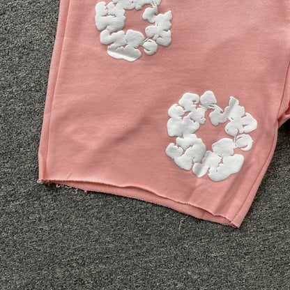 DENIM Tears Cotton Wreath Shorts Peach Unisex Streetwear Limited Edition - The DENIM TEARS COTTON WREATH SHORTS PEACH - REPLICA bring a fresh and vibrant touch