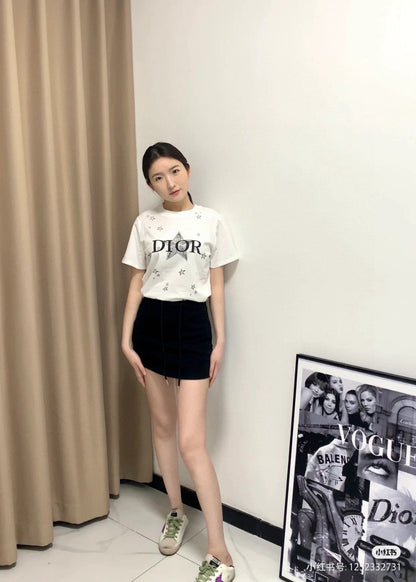 Dior Star Graphic T-shirt - White Unisex Streetwear Limited Edition - <span>This Dior t-shirt features a striking design with the Dior logo and star elements scattered