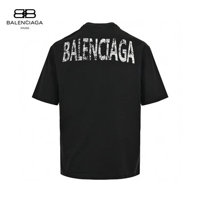 Balenciaga T-shirt - Distressed Logo - Black Unisex Streetwear Limited Edition