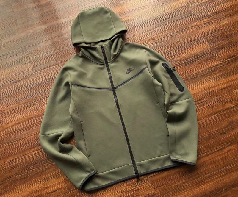 NIKE Tech Fleece Hoodie - Army - Green Unisex Streetwear Limited Edition - The NIKE TECH FLEECE HOODIE ARMY GREEN - REPLICA is a perfect blend of modern