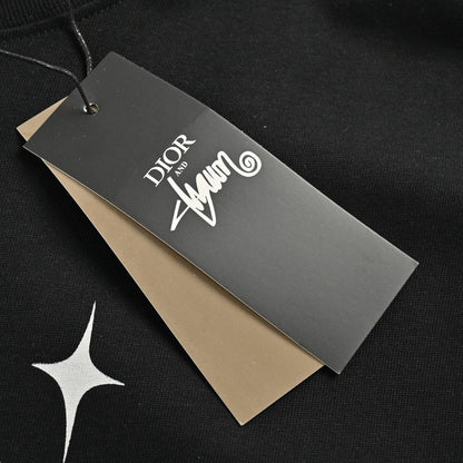 DIOR Star Graphic T-shirt - Black Unisex Streetwear Limited Edition