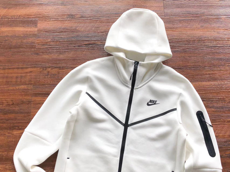 NIKE Tech Fleece Hoodie - - White Unisex Streetwear Limited Edition