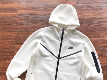 NIKE Tech Fleece Hoodie - - White Unisex Streetwear Limited Edition