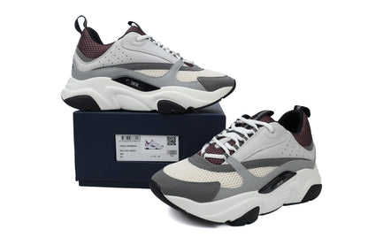 DIOR B22 Lavender Sneakers - Cream Unisex Streetwear Limited Edition