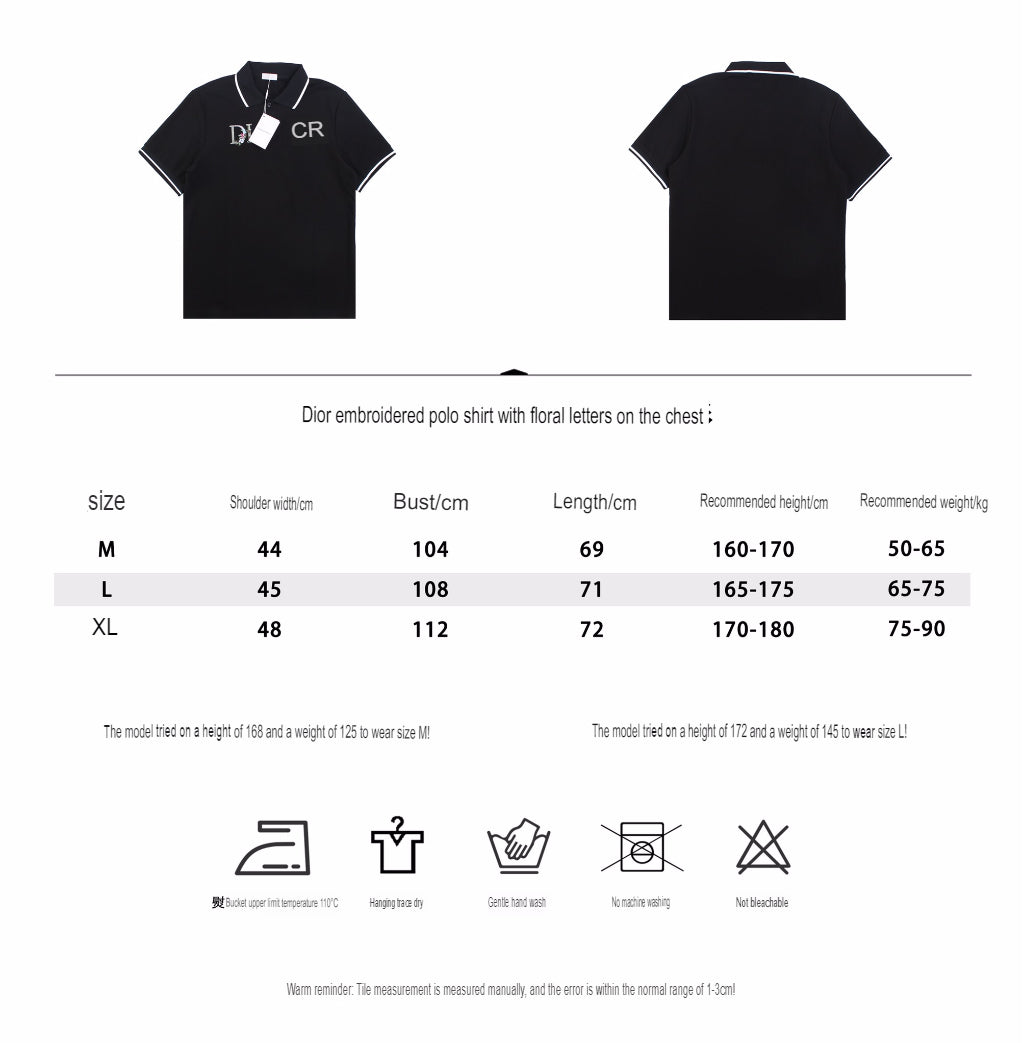 Polo Dior con diseño de logotipo floral