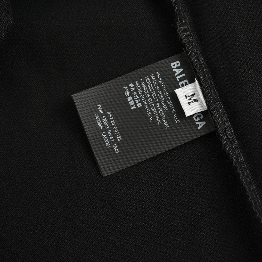 Camiseta negra con estampado de estrella de Balenciaga