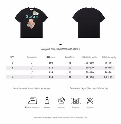 Camiseta Gucci con estampado de osito de peluche - Negra