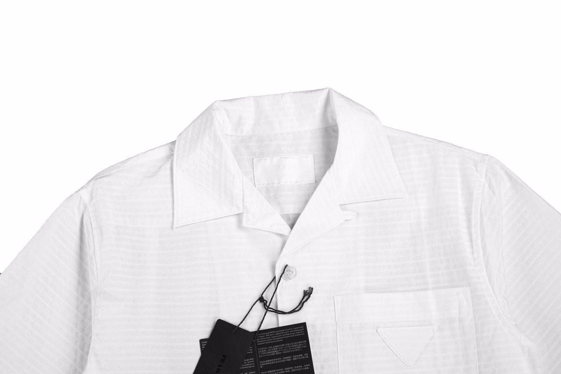 Prada Short-sleeve Button-up Shirt - White Unisex Streetwear Limited Edition