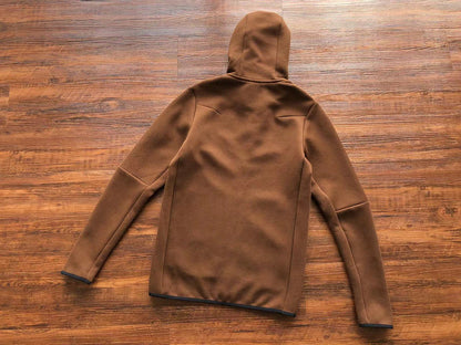 NIKE Tech Fleece Hoodie - - Brown Unisex Streetwear Limited Edition - The NIKE TECH FLEECE HOODIE BROWN - REPLICA combines modern sportswear innovation with sleek streetwear