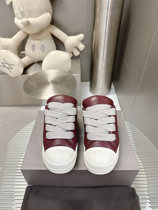 Rick Owens Burgundy Low-top Sneakers - Red Unisex Streetwear Limited Edition - **Rick Owens Burgundy Low-Top Sneakers: A Fusion of Bold Design and Superior Craftsmanship** Introducing the