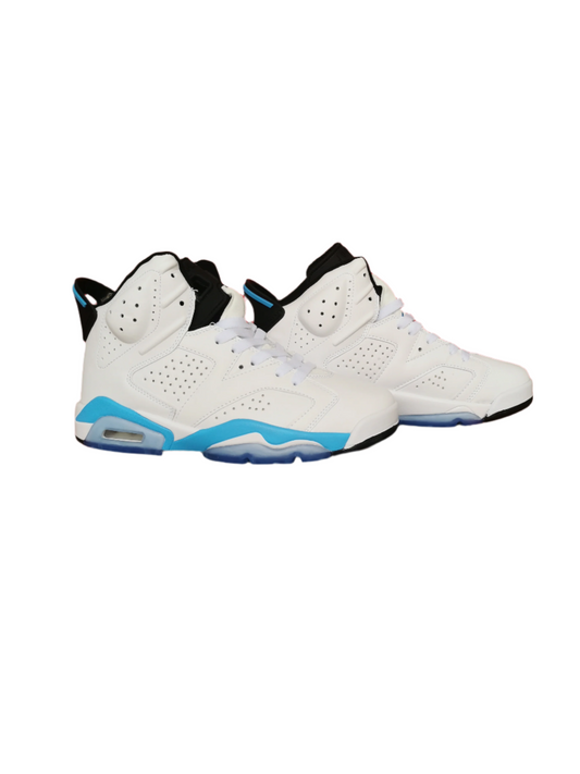 Jordan 6 And Blue - White Unisex Streetwear Limited Edition - The Air Jordan 6 showcased in this image is a striking blend of classic design