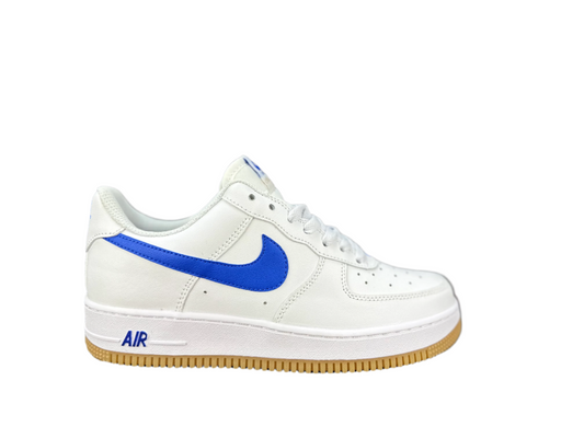 NIKE Air Force 1 'gum Sole - Blue' - White Unisex Streetwear Limited Edition - **Nike Air Force 1 'Gum Sole White/Blue'** The Nike Air Force 1 'Gum Sole White/Blue'