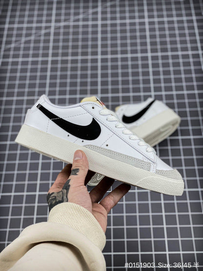 Nike Blazer Low'1977 Vintage - White Unisex Streetwear Limited Edition - The Nike Blazer Low '1977 Vintage 'Off-White' is a sophisticated twist on the classic silhouette,