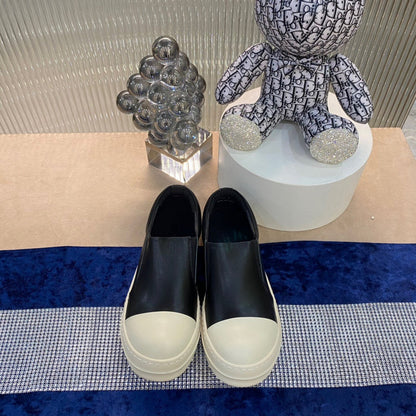 Slip-On Leather Sneakers - logo - replica sneakers