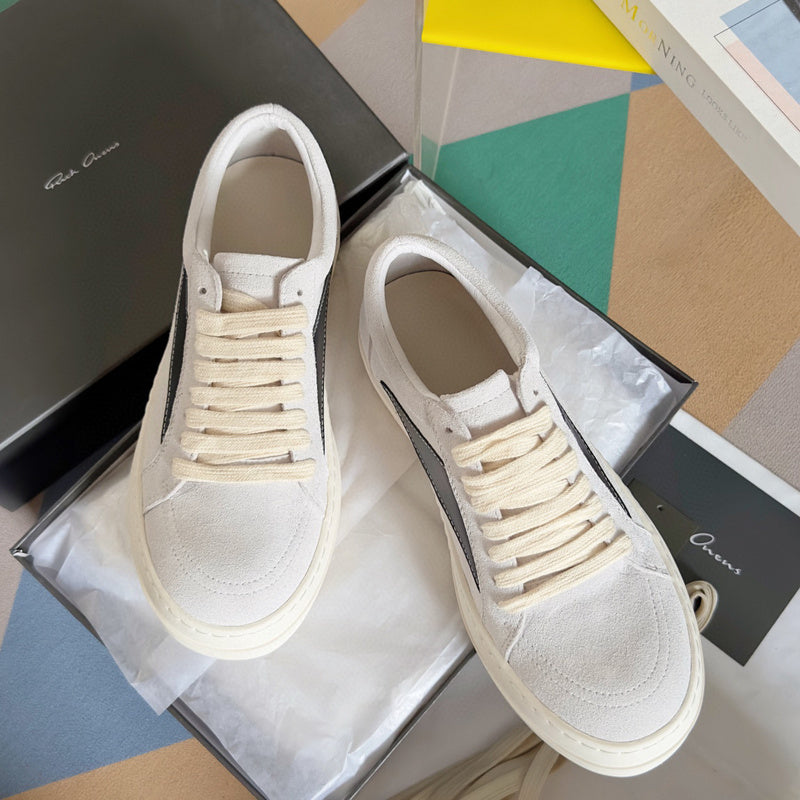 Rick Owens Suede Low-top Sneakers - White Unisex Streetwear Limited Edition - **Rick Owens White Suede Low-Top Sneakers: Timeless Elegance and Superior Craftsmanship** Introducing the Rick Owens