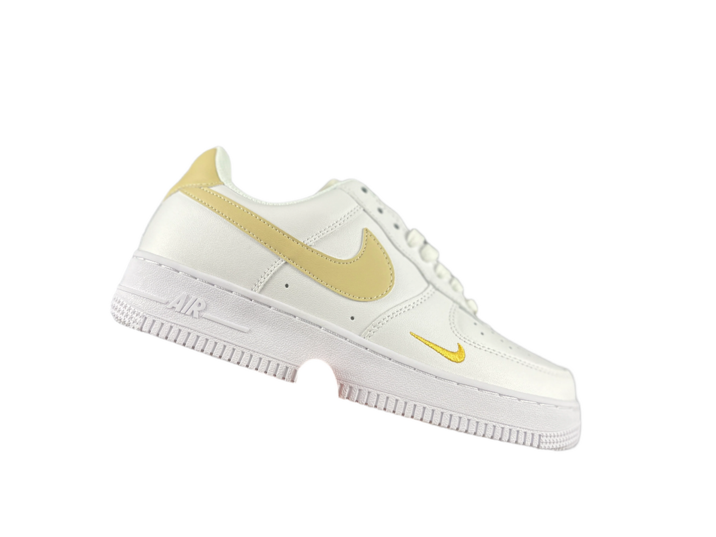 NIKE Air Force 1 'mini Swoosh - Yellow' - White Unisex Streetwear Limited Edition - **Nike Air Force 1 'Mini Swoosh White/Yellow'** The Nike Air Force 1 'Mini Swoosh White/Yellow'