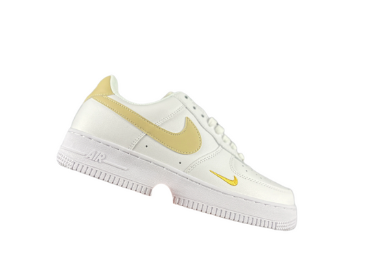NIKE Air Force 1 'mini Swoosh - Yellow' - White Unisex Streetwear Limited Edition - **Nike Air Force 1 'Mini Swoosh White/Yellow'** The Nike Air Force 1 'Mini Swoosh White/Yellow'