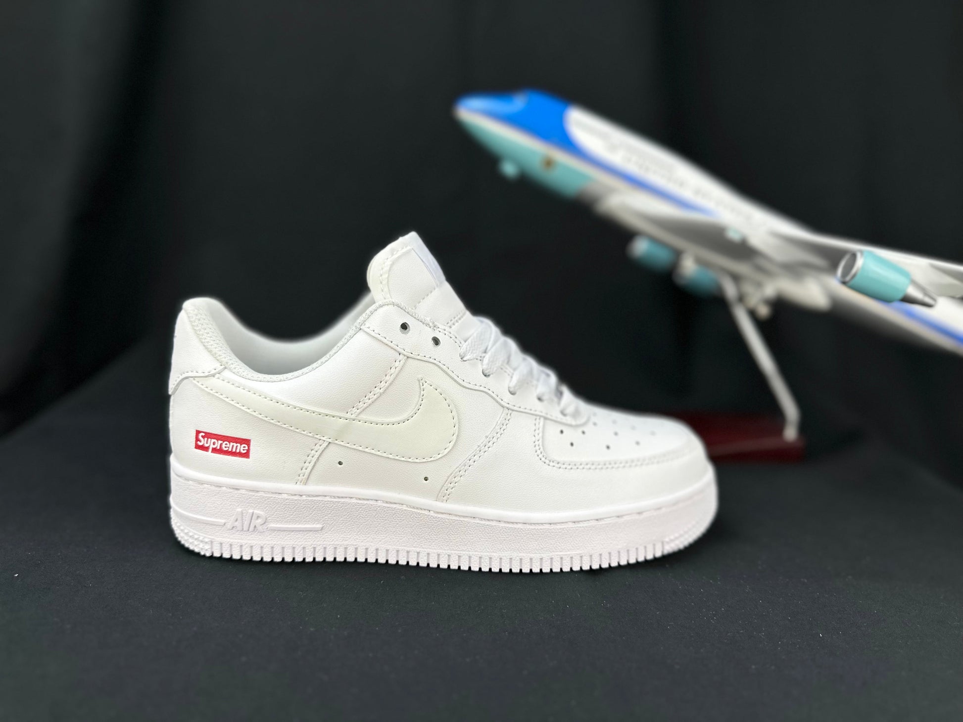 NIKE Air Force 1 Supreme 'white' Unisex Streetwear Limited Edition - **Nike Air Force 1 x Supreme 'White'** The Nike Air Force 1 x Supreme 'White'