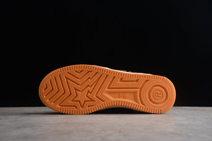 BAPE Sta Low-top And Grey Sneakers - Orange Unisex Streetwear Limited Edition - **BAPE STA Low-Top Orange and Grey Sneakers** Step into bold style with the BAPE STA