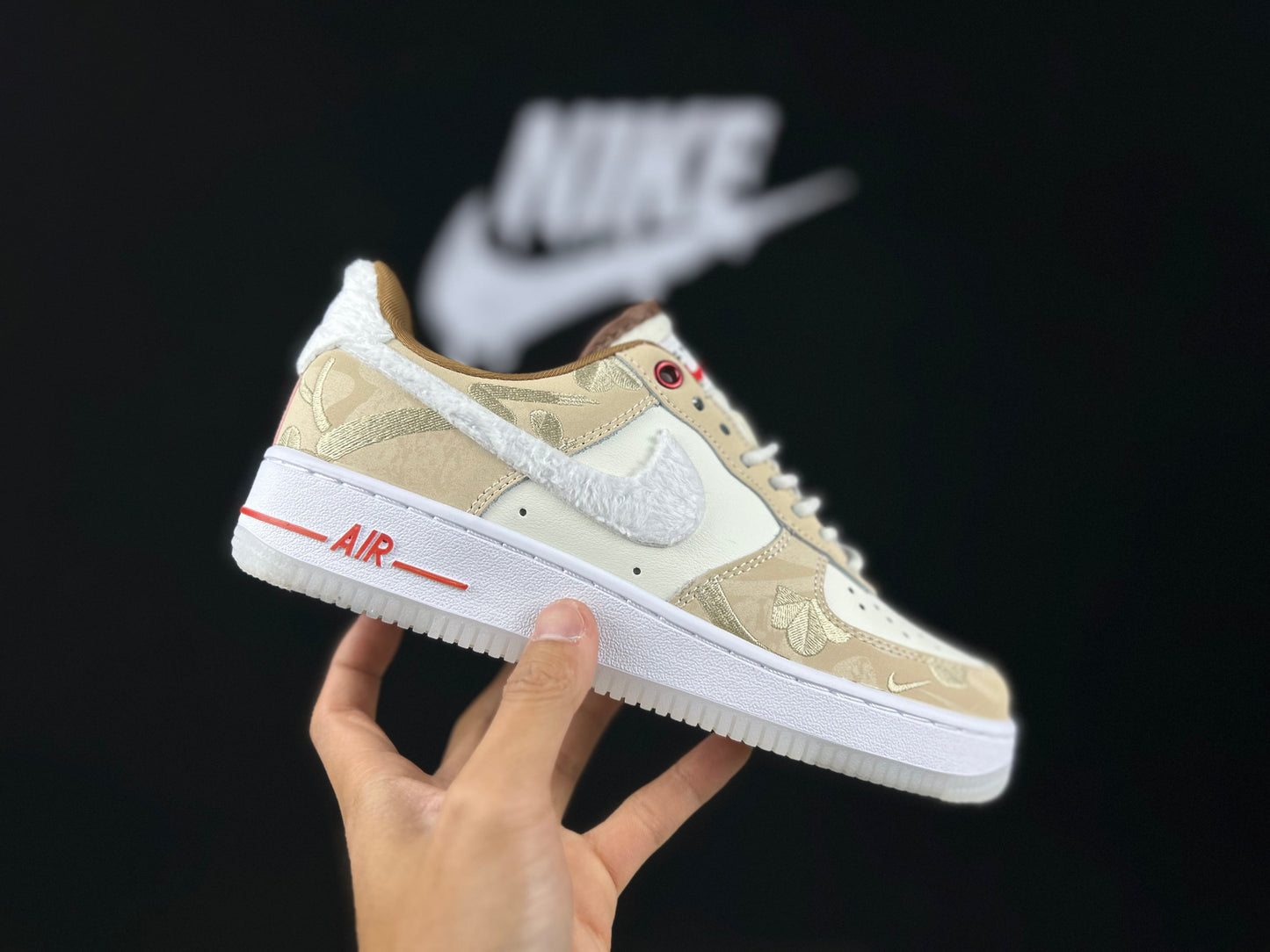 NIKE Air Force 1 'embroidered Year Of The Rabbit' Unisex Streetwear Limited Edition - Nike Air Force 1 'Embroidered Year of the Rabbit' The Nike Air Force 1 'Embroidered
