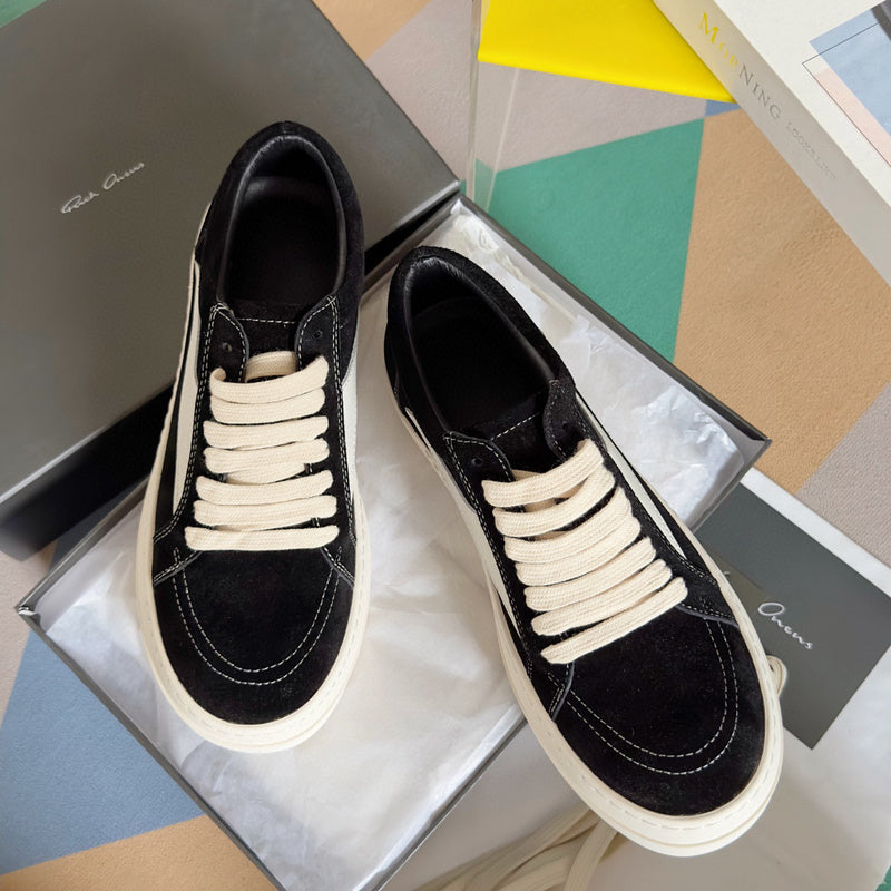 Rick Owens Suede Low-top Sneakers - Black Unisex Streetwear Limited Edition - **Rick Owens Black Suede Low-Top Sneakers: Modern Sophistication and Premium Craftsmanship** Introducing the Rick Owens