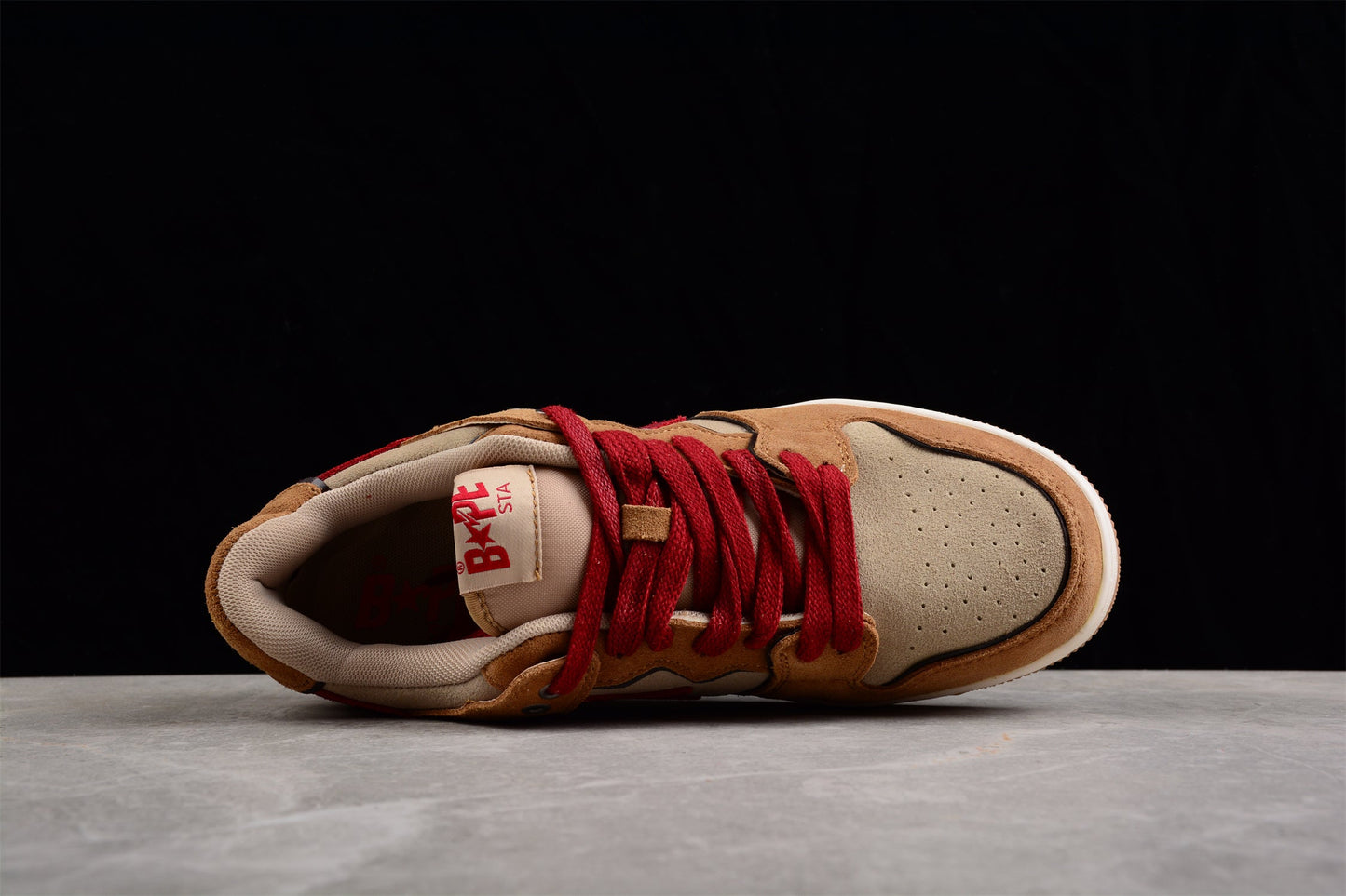 BAPE Sta Low-top Sneakers In And Brown - Red Unisex Streetwear Limited Edition - **BAPE STA Low-Top Sneakers in Red and Brown** Unleash a burst of color with the