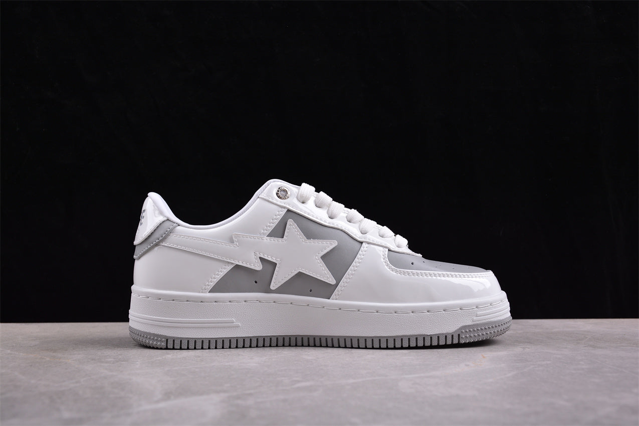 BAPE Sta Low-top Sneakers In And Grey - White Unisex Streetwear Limited Edition - **BAPE STA Low-Top Sneakers in White and Grey** Introducing the BAPE STA Low-Top Sneakers in