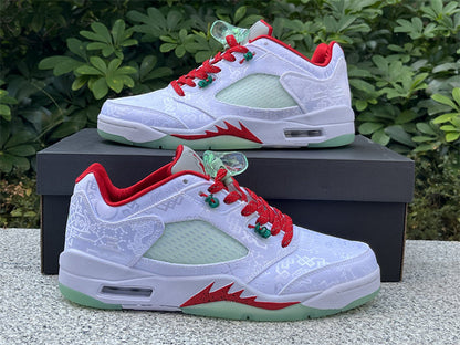 JORDAN 5 - Red - Green - White Unisex Streetwear Limited Edition