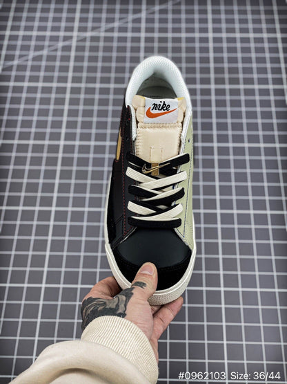 Nike Blazer Low'1977 Prm swoosh 50th Anniversary - Black Unisex Streetwear Limited Edition - The Nike Blazer Low '1977 PRM 'Swoosh 50th Anniversary' celebrates a half-century of the iconic