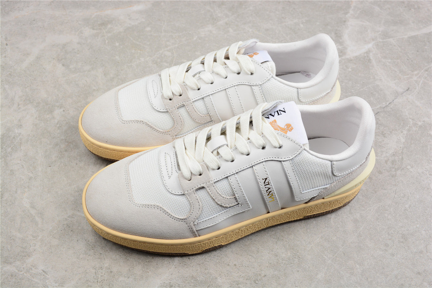 Lanvin Mesh And Suede Sneakers - White Unisex Streetwear Limited Edition - ### Lanvin Mesh and Suede Sneakers Step up your sneaker game with the Lanvin Mesh