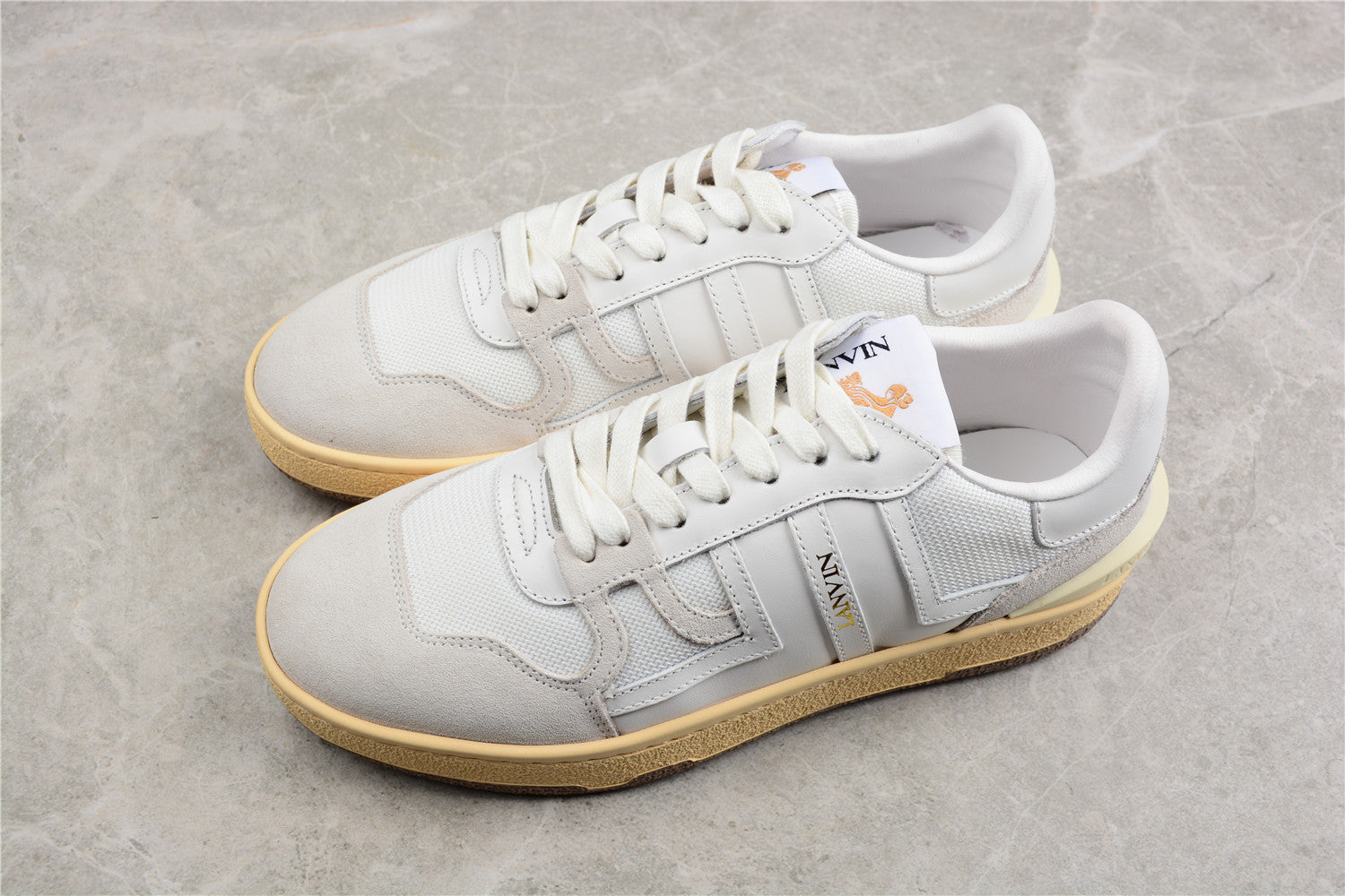 Lanvin Mesh And Suede Sneakers - White Unisex Streetwear Limited Edition - ### Lanvin Mesh and Suede Sneakers Step up your sneaker game with the Lanvin Mesh