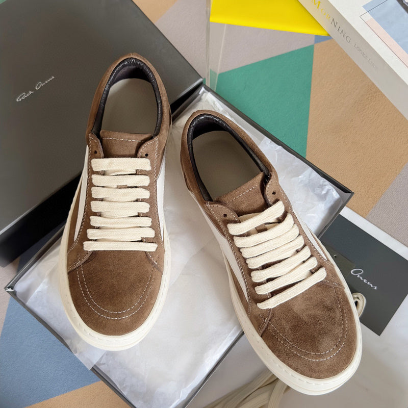 Rick Owens Suede Low-top Sneakers - Brown Unisex Streetwear Limited Edition - **Rick Owens Brown Suede Low-Top Sneakers: Timeless Elegance and Superior Craftsmanship** Introducing the Rick Owens