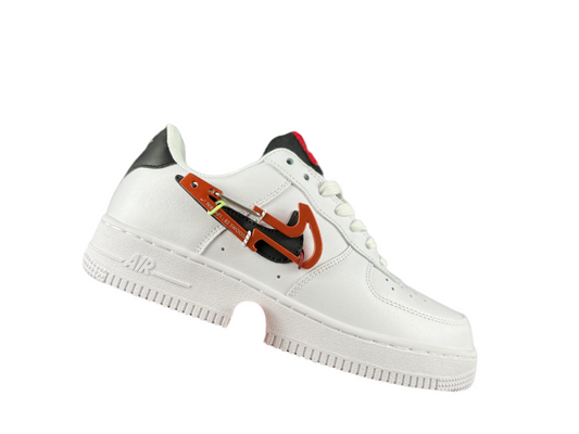 NIKE Air Force 1 Low 'white - - Red Hiking Buckle' - Black Unisex Streetwear Limited Edition - **Nike Air Force 1 Low 'White/Black/Red Hiking Buckle'** The Nike Air Force 1 Low 'White/Black/Red