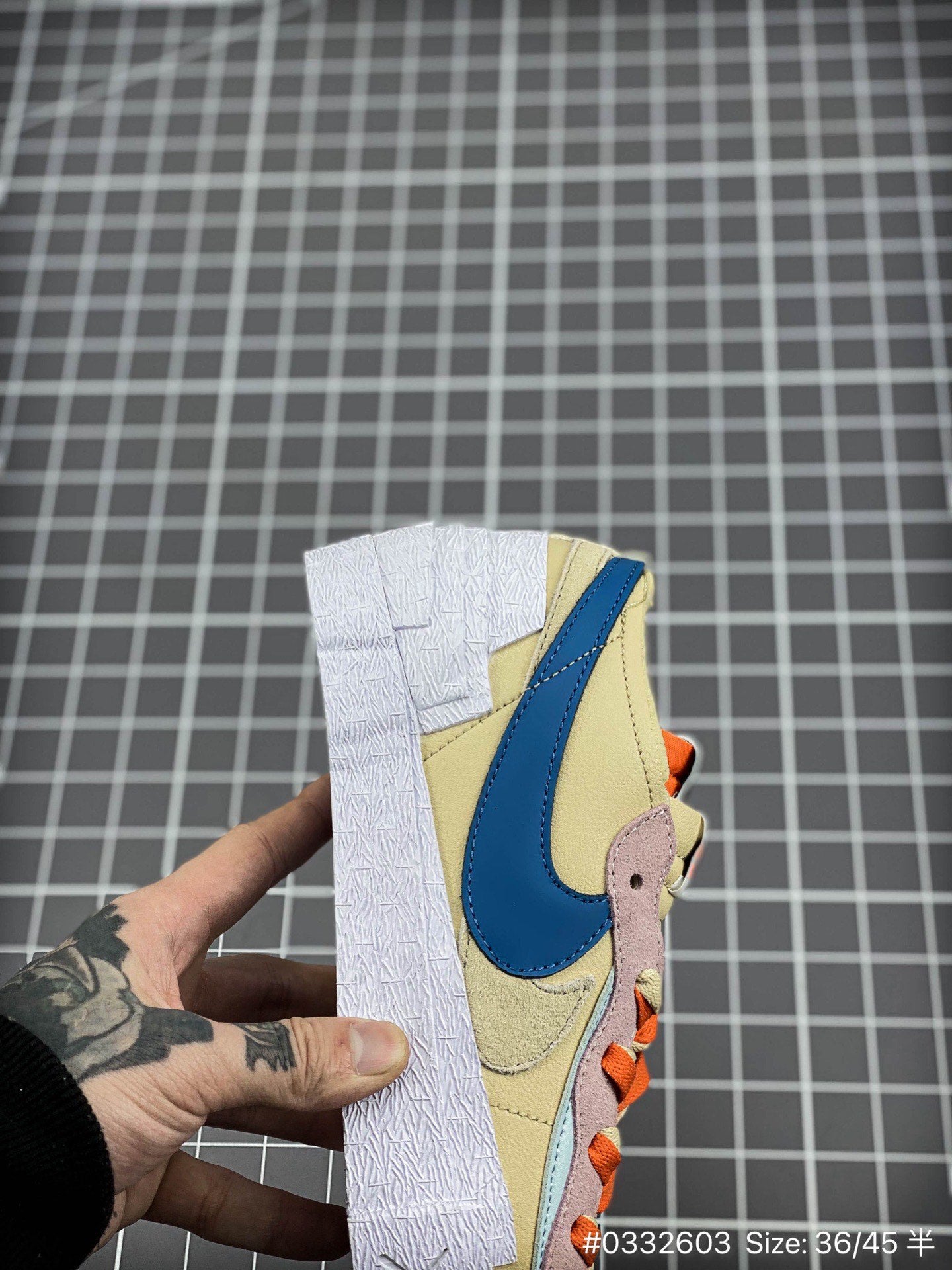 KAWS - Sacai - Nike Blazer - Red Unisex Streetwear Limited Edition - The KAWS x Sacai x Nike Blazer 'Neptune Blue' Yellow Edition delivers a bold fusion