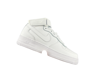 NIKE Air Force 1 Mid 'triple White' Unisex Streetwear Limited Edition - **Nike Air Force 1 Mid 'Triple White'** The Nike Air Force 1 Mid 'Triple White'