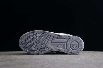 BAPE Sta Low-top Sneakers In And Gray - White Unisex Streetwear Limited Edition - **BAPE STA Low-Top Sneakers in White and Gray** Introducing the BAPE STA Low-Top Sneakers in