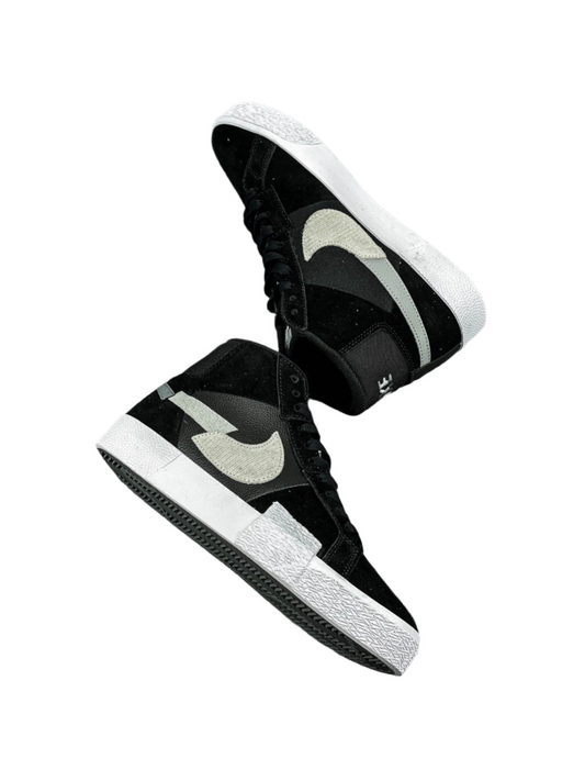 Nike Blazer Mid - Black Unisex Streetwear Limited Edition - The Nike Blazer Mid 'Broken Swoosh' in Black and Grey offers a sleek and modern