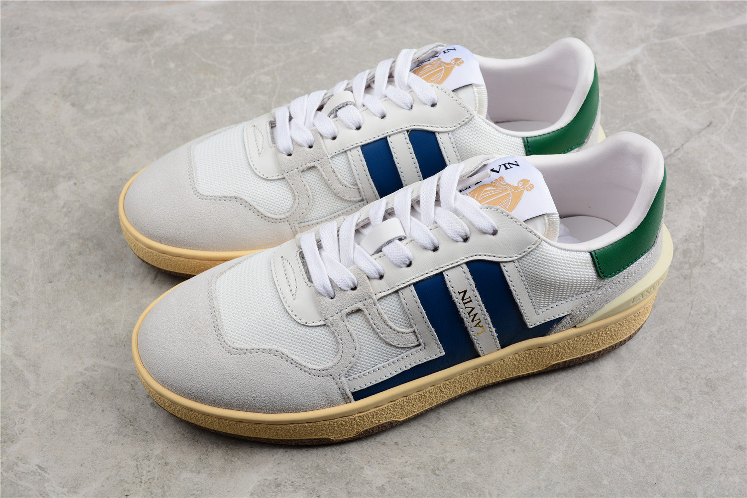 Lanvin Mesh And Suede Sneakers - White Unisex Streetwear Limited Edition - ### Lanvin Mesh and Suede Sneakers Introducing the Lanvin Mesh and Suede Sneakers, a perfect
