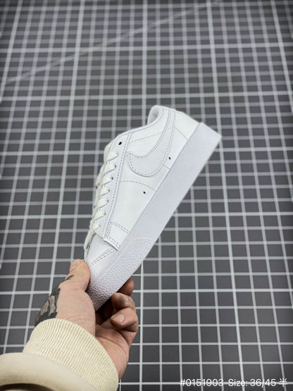 Nike Blazer Low1977 - White Unisex Streetwear Limited Edition - The Nike Blazer Low '1977 Synthetic Leather White offers a clean and modern take on