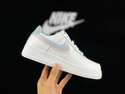 NIKE Air Force 1 'double Swoosh Peach Pink' Sneakers Unisex Streetwear Limited Edition - **Nike Air Force 1 'Double Swoosh Peach Pink'** The Nike Air Force 1 'Double Swoosh