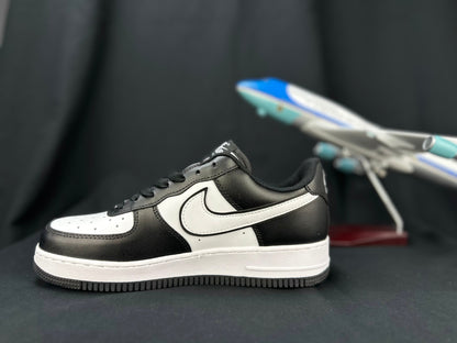 NIKE Air Force 1 'double Swoosh Panda' - Black Unisex Streetwear Limited Edition - **Nike Air Force 1 'Double Swoosh Panda'** The Nike Air Force 1 'Double Swoosh Panda'