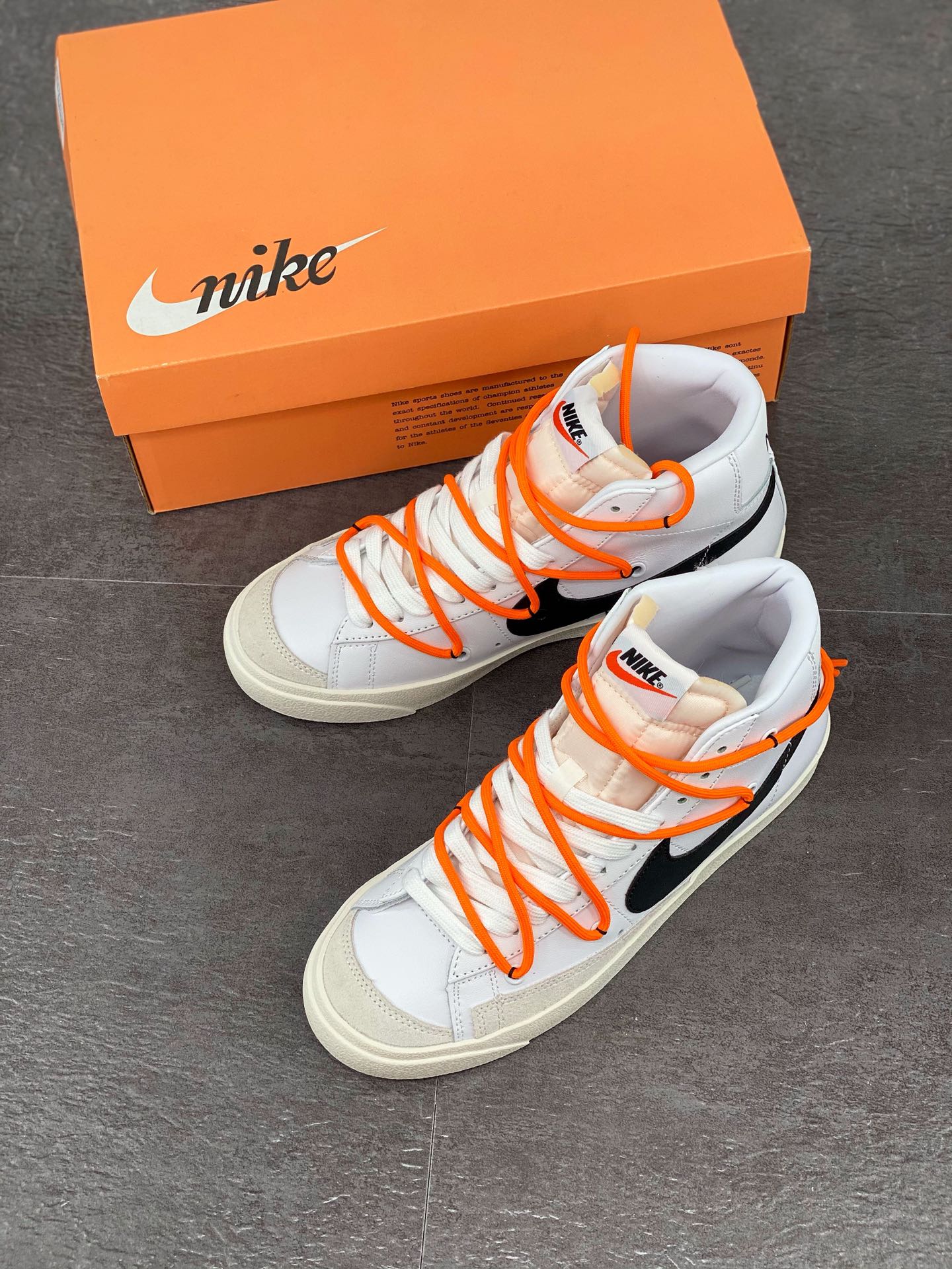 Nike Blazer Mid 1977 Vintage - Black Unisex Streetwear Limited Edition - The Nike Blazer Mid '1977 Vintage 'Smiley Lace-Up' in White and Black combines retro charm