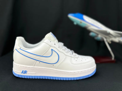 NIKE Air Force 1 'double Swoosh - Blue' - White Unisex Streetwear Limited Edition - Nike Air Force 1 'Double Swoosh White/Blue' The Nike Air Force 1 'Double Swoosh White/Blue'
