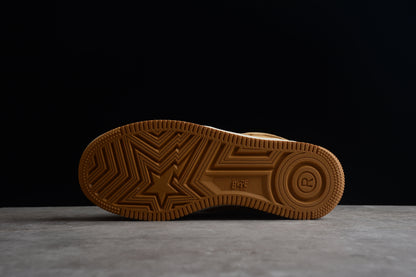 BAPE Sta Low-top Tan Suede Sneakers - Red Unisex Streetwear Limited Edition - **BAPE STA Low-Top Tan Suede Sneakers** Introducing the BAPE STA Low-Top Tan Suede Sneakers, a