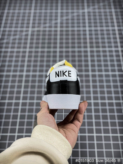 The Nike Blazer Low '1977 Vintage - Black Unisex Streetwear Limited Edition - The Nike Blazer Low '1977 Vintage Black and White offers a clean, minimalist take on