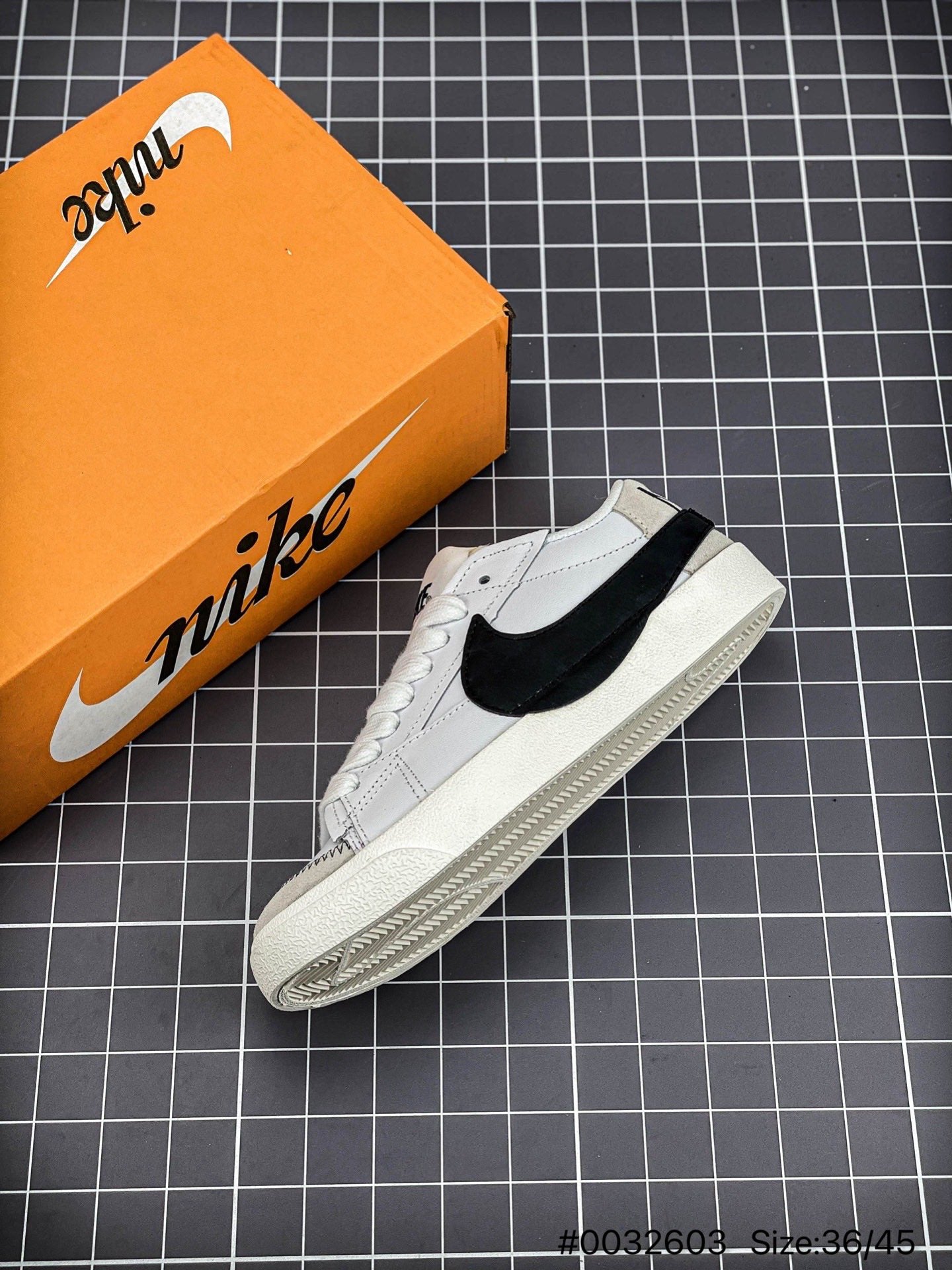 Nike Blazer Low'1977 Jumbo - Black Unisex Streetwear Limited Edition - The Nike Blazer Low '1977 Jumbo in Black, White, and Grey reinvents a classic with
