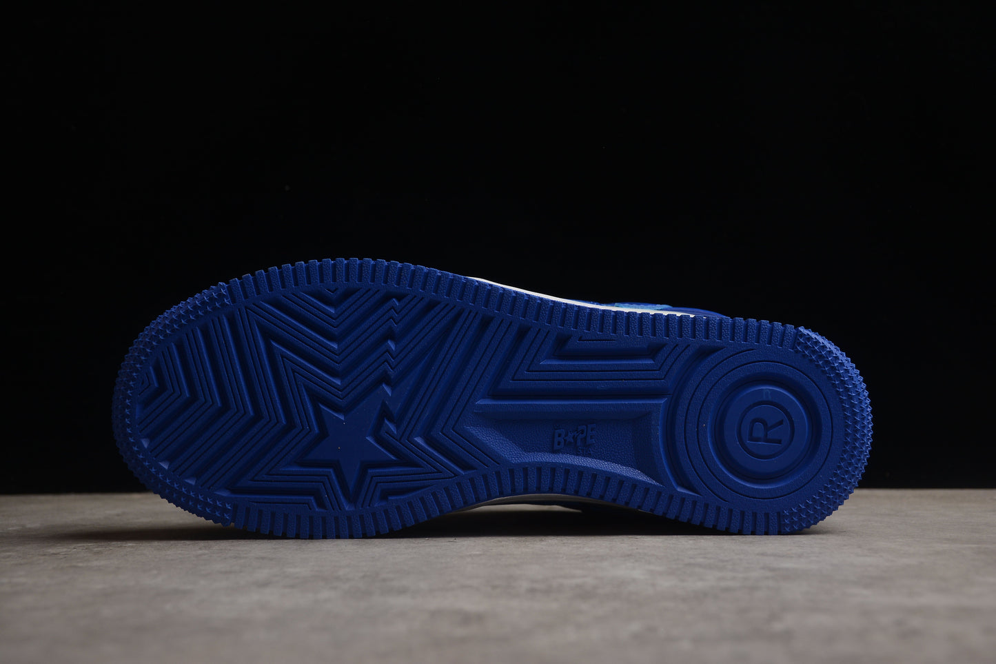 BAPE STA Low-Top Blue and White Patent Leather Sneakers - detail - replica sneakers