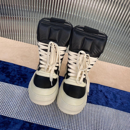 Rick Owens Geobasket Sneakers - And White - Black Unisex Streetwear Limited Edition - ### Rick Owens Geobasket Sneakers - Black and White Introducing the Rick Owens Geobasket Sneakers